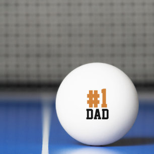 Number One Dad Orange and Black Father's Day Ping Pong Ball