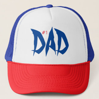 Number One Dad Red White Blue Cool Trucker Hat