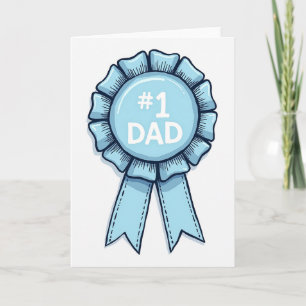 Number One Dad Rosette Card