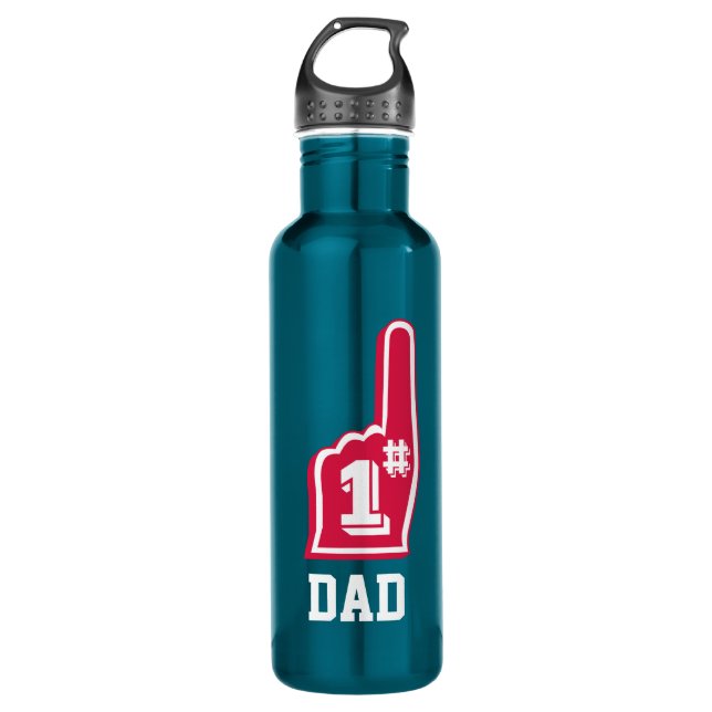 Number One Dad Sports Fan Fathers Day 710 Ml Water Bottle (Front)