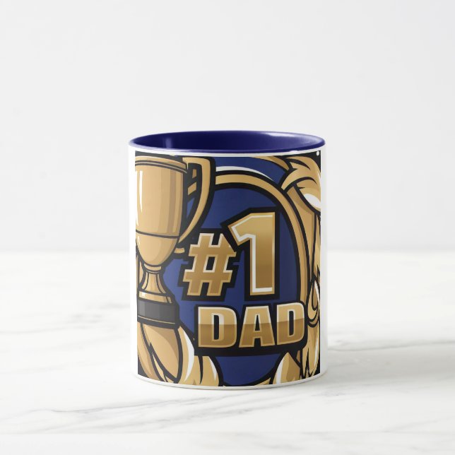 Number One Dad Trophy Design Mug (Center)