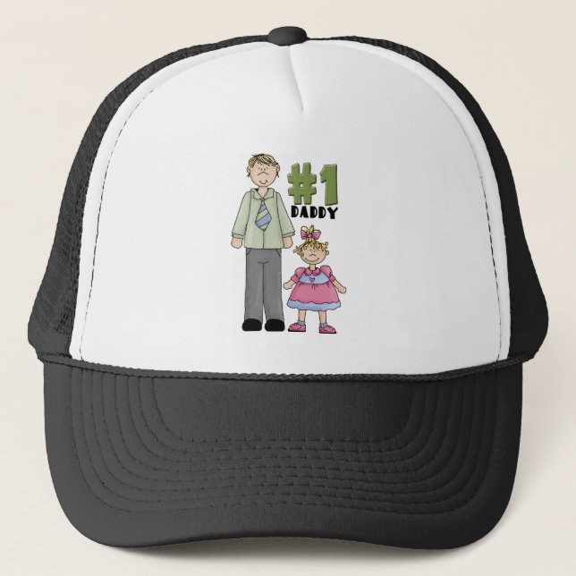 Number One Daddy Blonde Girl Trucker Hat (Front)