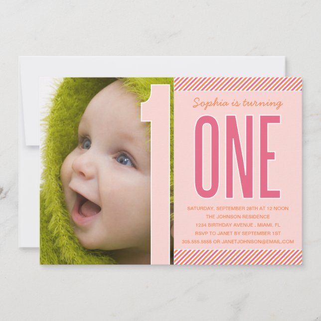 NUMBER ONE | FIRST BIRTHDAY INVITATION (Front)