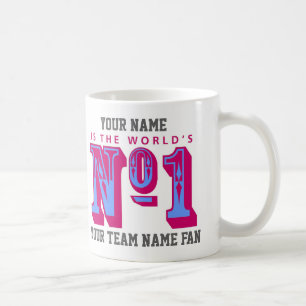 Number One Football Fan. Claret and Blue Coffee Mug