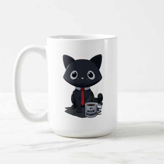 Number One Good Jobber Cat Mug (Left)