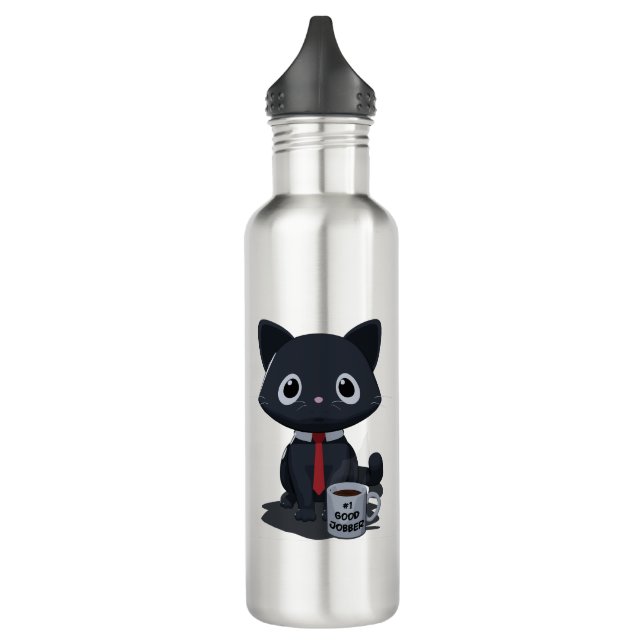 Number One Good Jobber Cat Water Bottle (Left)