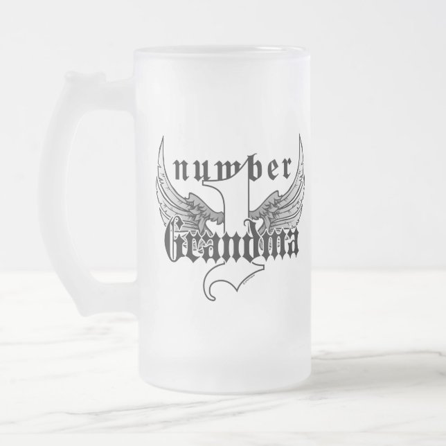 Number One Grandma Glass Mug (Left)