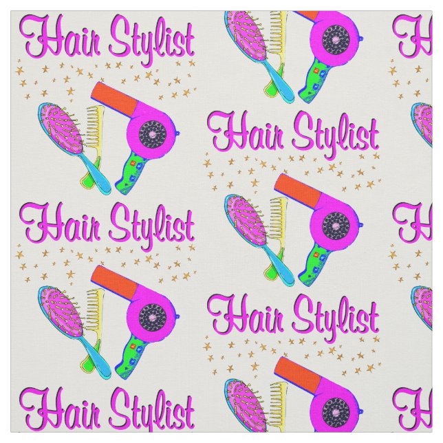 NUMBER ONE HAIR STYLIST AND BEAUTICIAN FABRIC (Swatch)