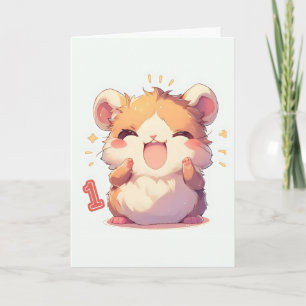Number One Happy Anime Mouse Holiday Card