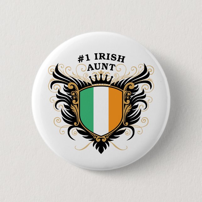 Number One Irish Aunt 6 Cm Round Badge (Front)