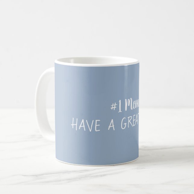 Number One Mum Slate Blue Grey Coffee Mug (Front Left)