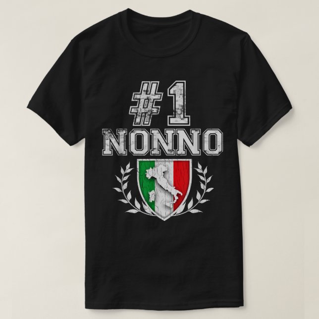 Number One Nonno Italian Grandfather  T-Shirt (Design Front)