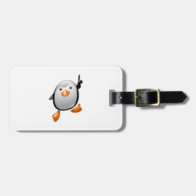Number One Penguin Luggage Tag (Front Horizontal)