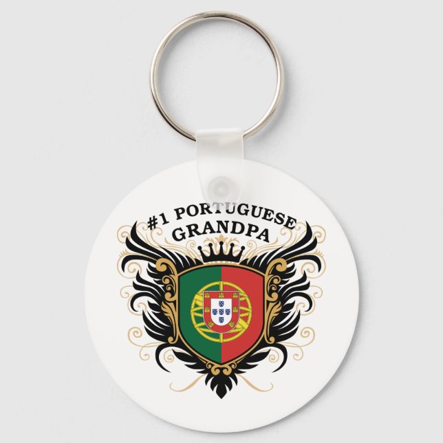 Number One Portuguese Grandpa Key Ring (Front)