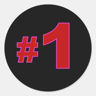 Number One Red Stickers