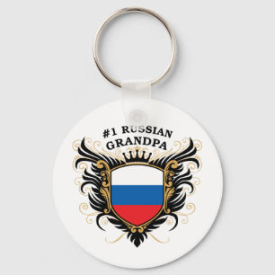 Number One Russian Grandpa Key Ring