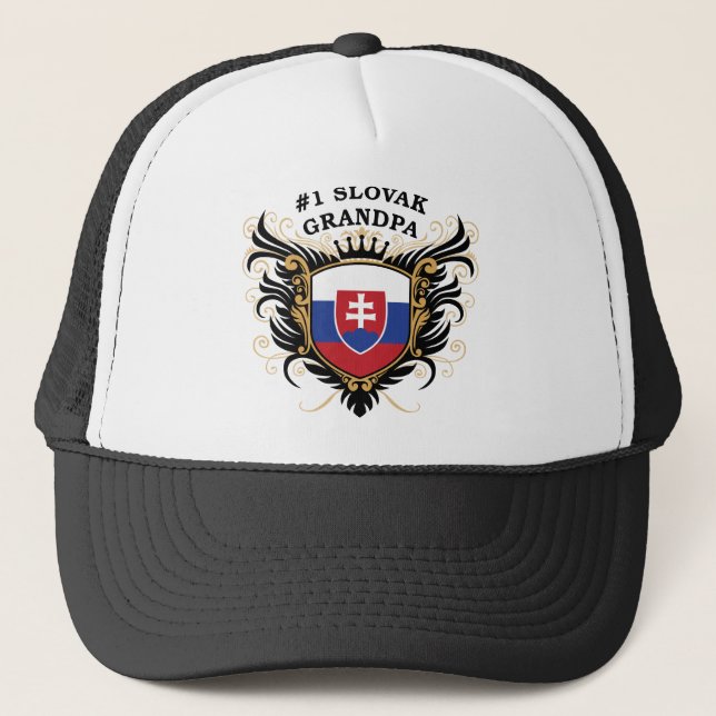 Number One Slovak Grandpa Trucker Hat (Front)