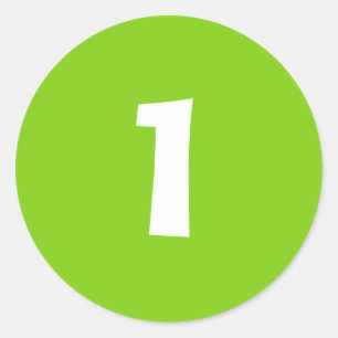 Number One Small Round Green Stickers by Janz