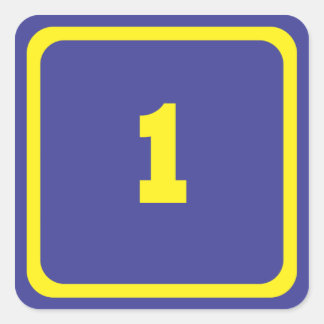 number one square sticker