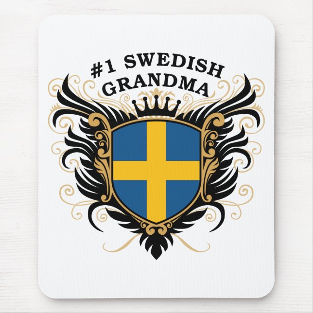 Number One Swedish Grandma Mouse Mat (Front)