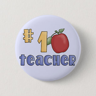 Number One Teacher Tshirts and Gifts 6 Cm Round Badge