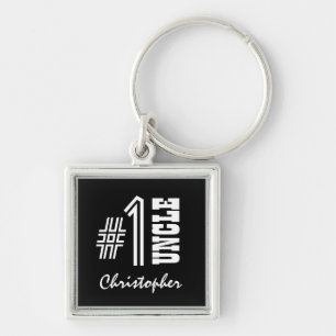 Number One UNCLE Black and White Modern Gift A01 Key Ring