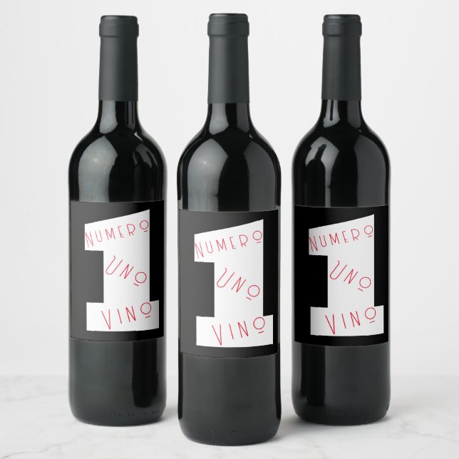 Number One Wine Numero Uno Vino visual text Wine Label (Bottles)
