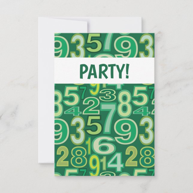  Number Pattern Invitation (Front)