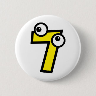 Number Seven 6 Cm Round Badge
