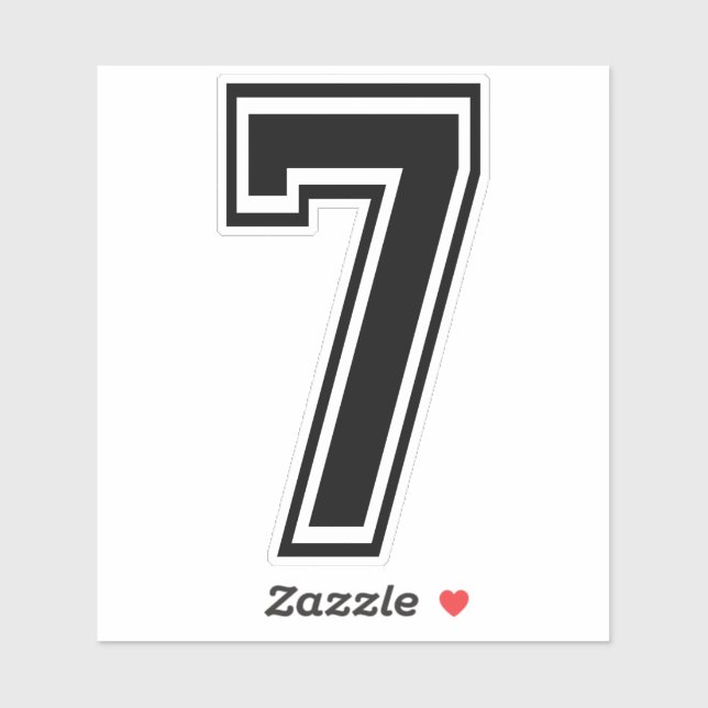Number Seven 7 Sport Font Sticker (Sheet)