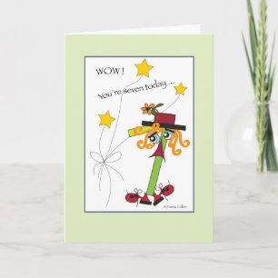 Number Seven Age Birthday Card
