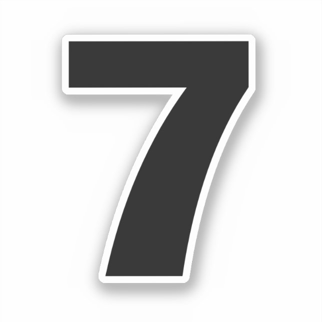 Number Seven Black and White Sticker (Front)