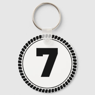 Number Seven Circle Key Ring