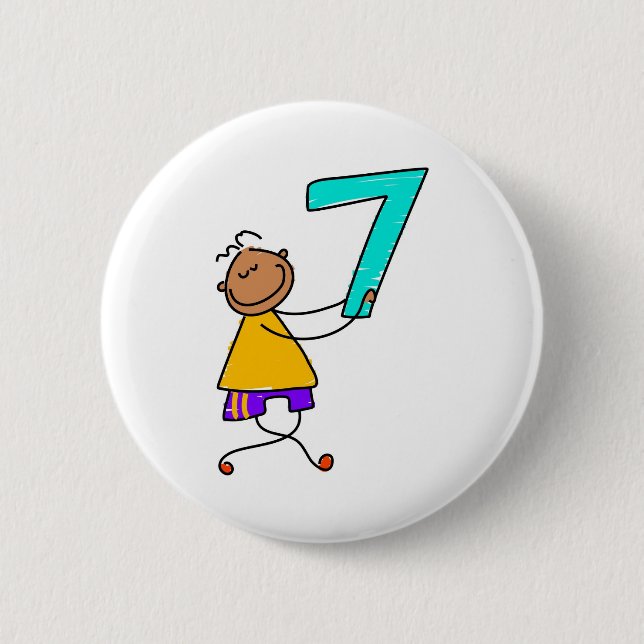 Number Seven Kid 6 Cm Round Badge (Front)