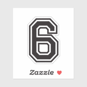 Number six 6 sporty college font