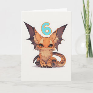 Number Six Anime Fantasy Animal Holiday Card
