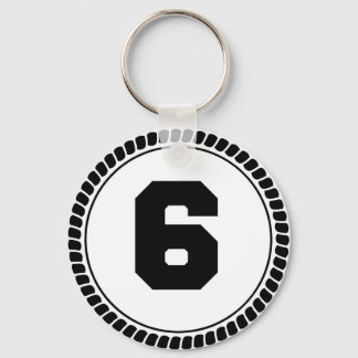 Number Six Circle Key Ring