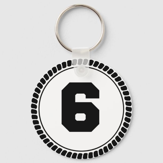 Number Six Circle Key Ring (Front)