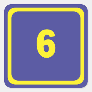 number six square sticker