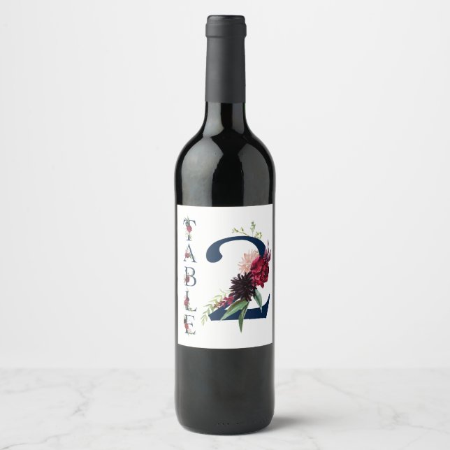 Number table Wine label. Wine Label (Front)