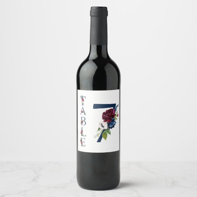 Number table Wine label. Wine Label (Front)