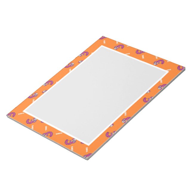 Number three orange notepad (Angled)