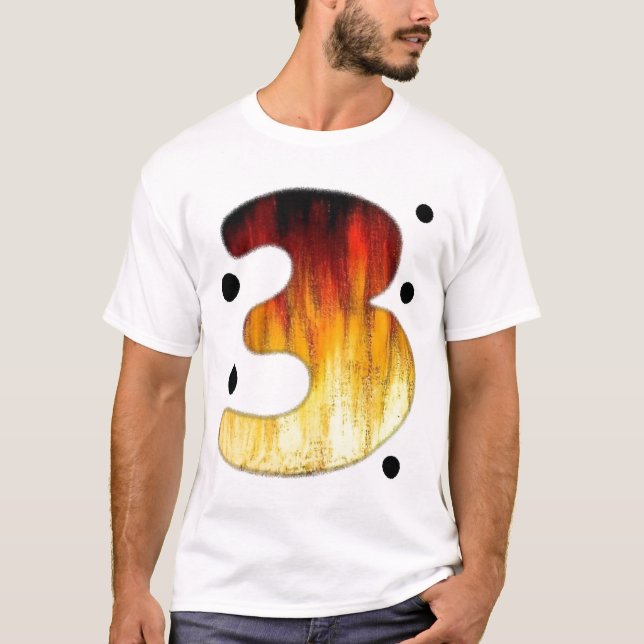 Number Three T shirt #3 Plain (Front)