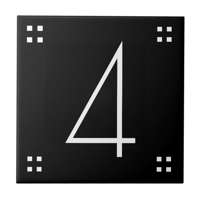 Number Tile - Art Deco Ceramic Tile (Front)