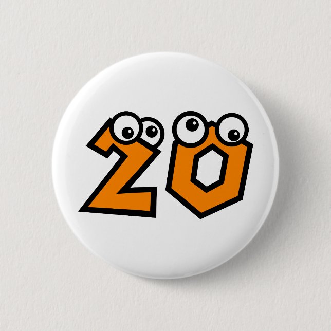 Number Twenty 6 Cm Round Badge (Front)