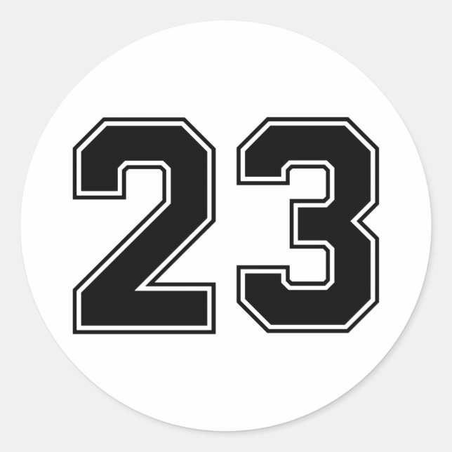 Number Twenty Three 23 Sport Font Classic Round Sticker (Front)