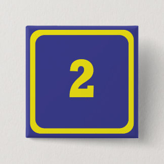 number two 15 cm square badge
