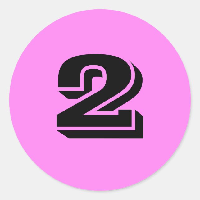 Number Two Large Round Violet Stickers by Janz (Front)