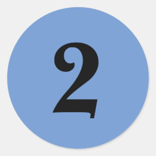 Number Two planning supplies simple 2 blue black Classic Round Sticker