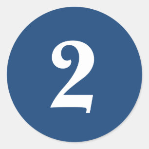 Number Two planning supplies simple 2 navy white Classic Round Sticker